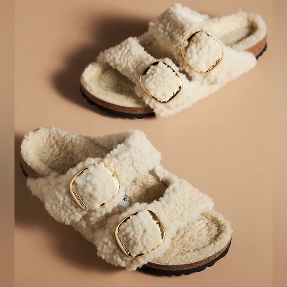 Birkenstock Shoes - BIRKENSTOCKS BIG BUCKLE Teddy Faux Fur Sandals!